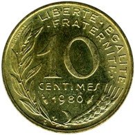 France - 1980 - KM 929 - 10 Centimes - XF - Look Scans - 10 Centimes