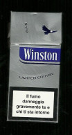 Tabacco Pacchetto Di Sigarette Italia - Winston Blue Limited Edition Da 10 Pezzi - Vuoto - Etuis à Cigarettes Vides