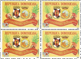 DOMINICAN PROCLAMATION SISTER CITY SANTO DOMINGO & LA GUARDIA, SPAIN, BLOCK Of 4 Sc 1414 MNH 2005 - Dominicaine (République)