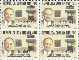 DOMINICAN REPUBLIC STAMP DAY BLOCK Of 4 Sc 1415 MNH 2005 - Dominicaine (République)