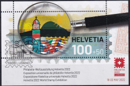MiNr. 2724 (Block 77) Schweiz 2021, 9. Sept. Blockausgabe: Internationale Briefmarkenausstellung HELVETIA 2022, Lugano - Blocks & Kleinbögen