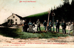 PLAINFAING  -  Au Col Du Bonhomme  -  Restaurant VALENTIN  -  Très Belle Animation Au Poteau Frontière  -  Colorisée - Plainfaing