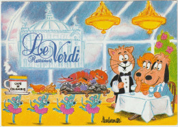 Illustration BARBEROUSSE Publicité Restaurant Le Verdi Paris  - CPM 11x15,5 BE 1987 Neuve Carte Dédicacée - Barberousse