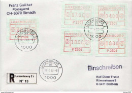 Postal History: Luxembourg R Cover With Automat Stamps - Maschinenstempel (EMA)