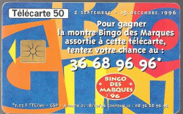 CARTE-PUCE-PRIVEE-PUBLIC-50U-EN1483-GemB-08/96-BINGO Des MARQUES 96-V°DN° B68160001-R° MAT-UTILISE-TBE-/RARE - 50 Units