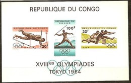 Congo 1964 OCBn° Bloc 14 *** MNH Cote 15 Euro Sport Jeux Olympiques Tokyo - Unused Stamps