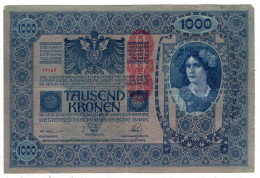 101 - AUTRICHE - HONGRIE  - 1000 Kronen *surcharge Verticale* - Oesterreich