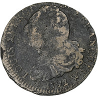 France, Louis XVI, 2 Sols, 1792 / AN 4, Lille, TB+, Cuivre, Gadoury:25 - Sonstige & Ohne Zuordnung