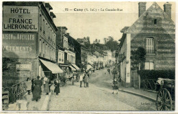 Cpa  Cany Hôtel De France -Lhérondel- Grande Rue,  Animée - Cany Barville