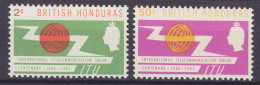 British Honduras 1965 Mi. 184-85, Internationale Fernmeldeunion ITU Complete Set, MNH** - Honduras Britannico (...-1970)