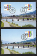 1995 Joint Liechtenstein And Switzerland, SET OF 2 FDC'S MAXIMUM CARDS: Neighbourhood - Joint Issues