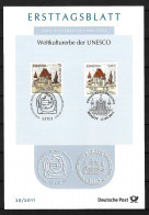 2011 Joint Germany-Romania, MIXED FDC LEAF WITH BOTH STAMPS: Biertan Church - Joint Issues