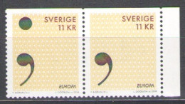 Sweden Schweden Suède 2008 Europa CEPT Letters Strip Of 2 Stamps MNH - 2008