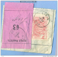 Be946: LIBIN : GRAND VITESSE: Tarif II : SP 11 Op Fragment Spoorwegdocument +  " étiquette " : E9: - Documents & Fragments