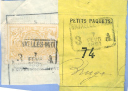 Be950: BRUXELLES-MIDI / 3   A  : SP 12: Op Fragment Spoorwegdocument+ " étiquette " - Documenten & Fragmenten