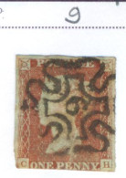 Ua792:  Red Penny  With Maltese Cross With N° 9 :  C__H - Used Stamps