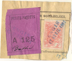 Be252: ENGIS (= NORD BELGE):  SP 11: Op Fragment Spoorwegdocument+ " étiquette "  : Met Complete Stempel: - Documenten & Fragmenten