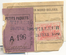 Be54: TILLEUR(= NORD BELGE ):  SP 11 Op Fragment Spoorwegdocument +  " étiquette " : - Documents & Fragments