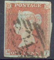 Qv273: 1p Red -  Imperforated - 4 Margins : M__I - Used Stamps