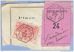 _V694:LIEGE(PALAIS) >Nandrin Par Esneux:  SP11/ Fragment Met " étiquette " PETITS PAQUETS: N° 24: Type B: - Documenti & Frammenti