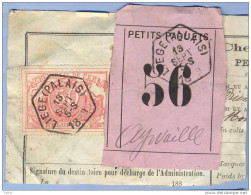_V698:LIEGE(PALAIS) > Aywaille:  SP11/ Fragment Met " étiquette ": PETITS PAQUETS : N° 56: Type B: - Documenti & Frammenti