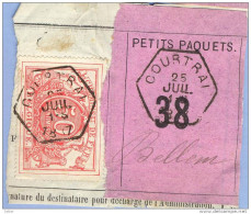 _V710:COUTRAI > Bellem:  SP11/ Fragment Met " étiquette " PETITS PAQUETS: N° 38: Type B: - Documentos & Fragmentos