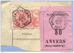 _V713: BRUGES(STATION) > ANVERS (STUYVENBERG): SP11/ Fragment Met " étiquette " PETITS PAQUETS: N° 80: Type B: - Documentos & Fragmentos