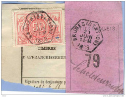 _V726: BRUGES(STATION)> Scheldewindeke:SP11/ Fragment Met " étiquette " PETITS PAQUETS: N° 79: Type B: - Documentos & Fragmentos