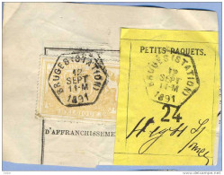 _V727: BRUGES(STATION) > Heyst S/Mer:  SP12/ Fragment Met " étiquette " PETITS PAQUETS: N° 24: Type B: - Documenti & Frammenti
