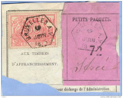 _V763: BRUXELLES A.V.  > Strée:  SP11/ Fragment Met " étiquette " PETITS PAQUETS: N° 72: Type Be: - Dokumente & Fragmente