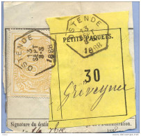 _V773: OSTENDE > Grivegnee: SP12/ Fragment Met " étiquette " PETITS PAQUETS: N° 30: Type B: - Documenti & Frammenti