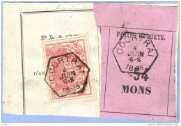 _V778: COURTRAI > MONS: SP11/ Fragment Met " étiquette " PETITS PAQUETS: N° 54: Type B : - Documenti & Frammenti