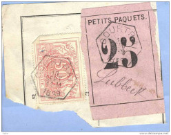 _V780: COURTRAI > Lubbeek: SP11/ Fragment Met " étiquette " PETITS PAQUETS: N° 25: Type B: - Documenti & Frammenti