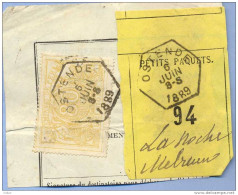 _V775: OSTENDE > La Roche - Melreux:  SP12/ Fragment Met " étiquette " PETITS PAQUETS: N° 94: Type B: - Documentos & Fragmentos