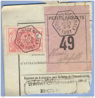 _V795: VERVIERS(CENTRAL) > Henri Chapelle : SP11/ Fragment Met  " étiquette "  PETITS PAQUETS: N° 49: Type B: - Dokumente & Fragmente