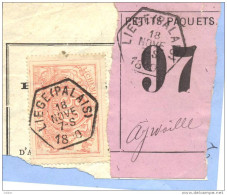 _V908:  LIEGE(PALAIS) > Aywaille: SP11/ Fragment PETITS PAQUETS Met  " étiquette " : N° 97 : Type B: - Dokumente & Fragmente