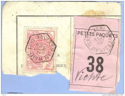 _V912: ANVERS(PLACE VERTE) > Vichte: SP11/ Fragment PETITS PAQUETS Met  " étiquette " : N° 38 : Type B: - Documentos & Fragmentos