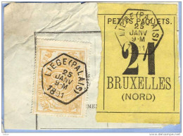 _V954: LIEGE(PALAIS)  > BRUXELLES(NORD)  - Expresse: SP12/ Fragment PETITS PAQUETS Met  " étiquette " : N° 21: Type B: - Documenten & Fragmenten