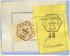 _V949:  LIEGE(PALAIS)  > Landen  - Expresse: SP12/ Fragment PETITS PAQUETS Met  " étiquette " : N° 40: Type B: - Documenti & Frammenti