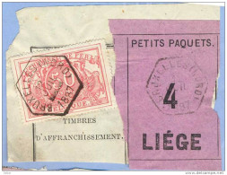 _V994:BRUXELLES(NORD) /zegel >LIEGE -Tarief:Grande Vitesse: SP11/ Fragment  " étiquette PETITS PAQUETS Met :4: Type Bb_D - Documenti & Frammenti