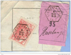 _V978: LIEGE(PALAIS)  > Havelange - Grand Vitesse  : Fragment PETITS PAQUETS Met  " étiquette ": SP11/  N° 95 : Type B: - Documenti & Frammenti