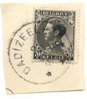 Ek33:N° 411: Op Fragment: Sterstempel: * DADIZEELE * - 1934-1935 Leopold III