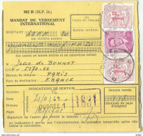 8Eb-260: Mandat De Versement International: N°1485d+1484: OUGREE D1D 1969 >Paris+ Griffe: OUGREE1 - Briefe U. Dokumente