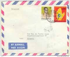 _A989:N°835+815: KINSHASA 1  * ____*  [ Gemengde Frankering - Volle Sterretjes]  Interpol - Politie > Brussel - Storia Postale