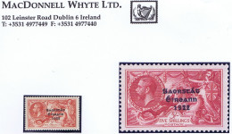 Ireland 1935 Saorstat 3-line Re-engraved Seahorses, 5s Fresh Well Centred Mint Hinged - Unused Stamps