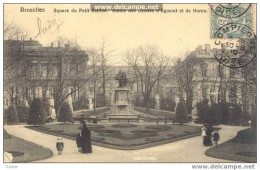 Nd186:BRUXELLES Square Du Petit Sablon - Statue Des Cpmtes D'Egmont Et De Horne - Squares