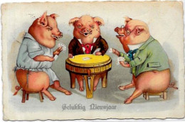 CPA Jeu De Cartes Carte à Jouer Playing Cards Cochon Pig  Circulé - Cartes à Jouer