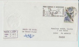 TAAF SUR LETTRE N°59 -ILES ST PAUL ET AMSTERDAM /MARTIN DE VIVIES Pour St AMBROIS 21-6-1977 Avec Signature - Storia Postale