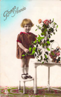 FANTAISIE - Bonne Année - Nouvel An - Enfant Et Houx - Carte Postale Ancienne - Nouvel An