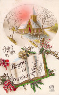 FANTAISIE - Bonne Année - Nouvel An - Livre Et église - Carte Postale Ancienne - Nouvel An